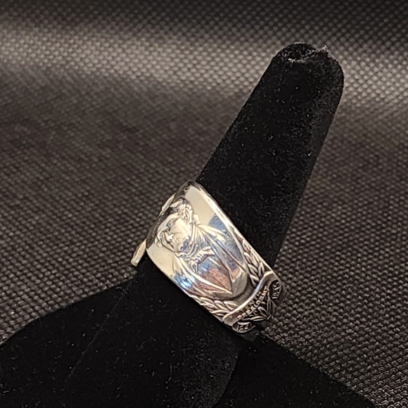 Vintage Sterling Silver Adjustable Spoon Ring - Picture 2 of 4